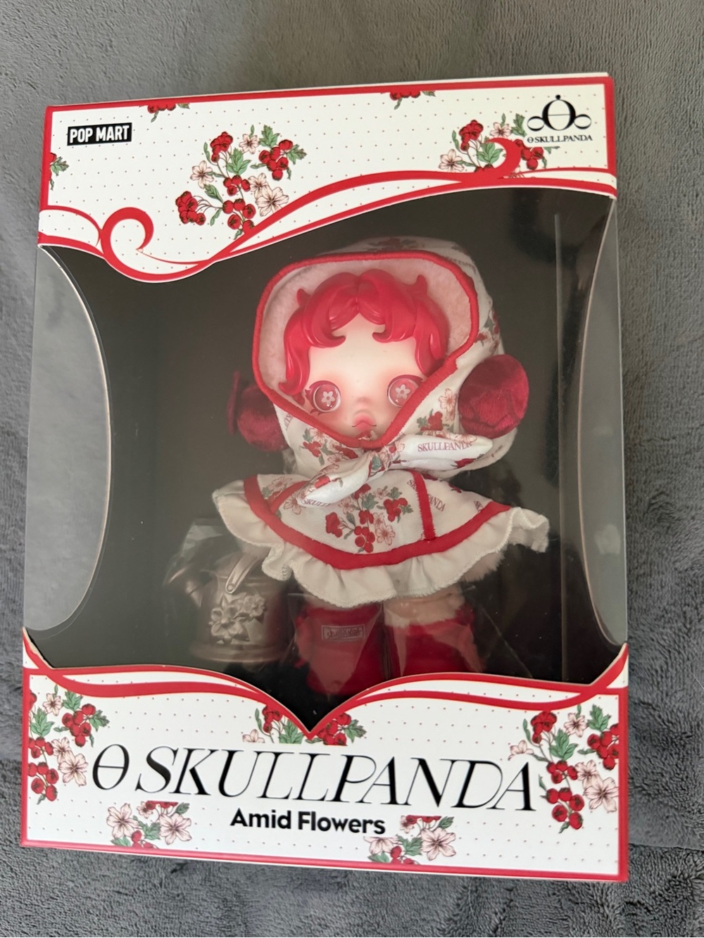Skullpanda Amid Flowers Designer Doll - Red & White